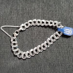 James Avery Heavy Double Curb Charm Bracelet